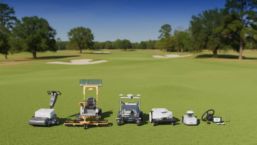 FJ Dynamics range of  Professional Robotic Mowers For Golf Courses