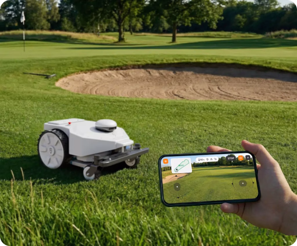 FJ Dynamics FRX robotic mower with remotre control