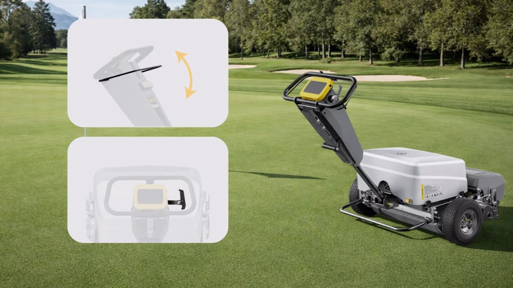 FJ Dynamics GM22S Electric Greens Mower dual walking modes