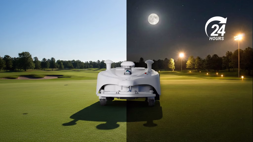 FJ Dynamics Titan Robotic Mower Night and Day Operation